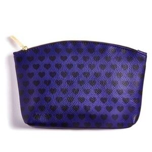 Ipsy Glam Purple Heart Travel Makeup Cosmetics Bag in EUC!